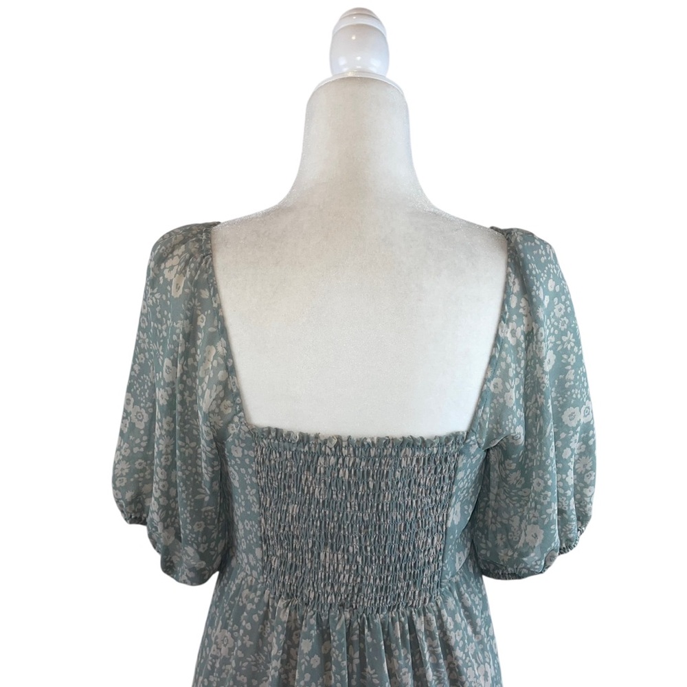 Saltwater Luxe Women's Green Arden Midi Dress In Dove Antique Floral Sz. S - Picture 7 of 11